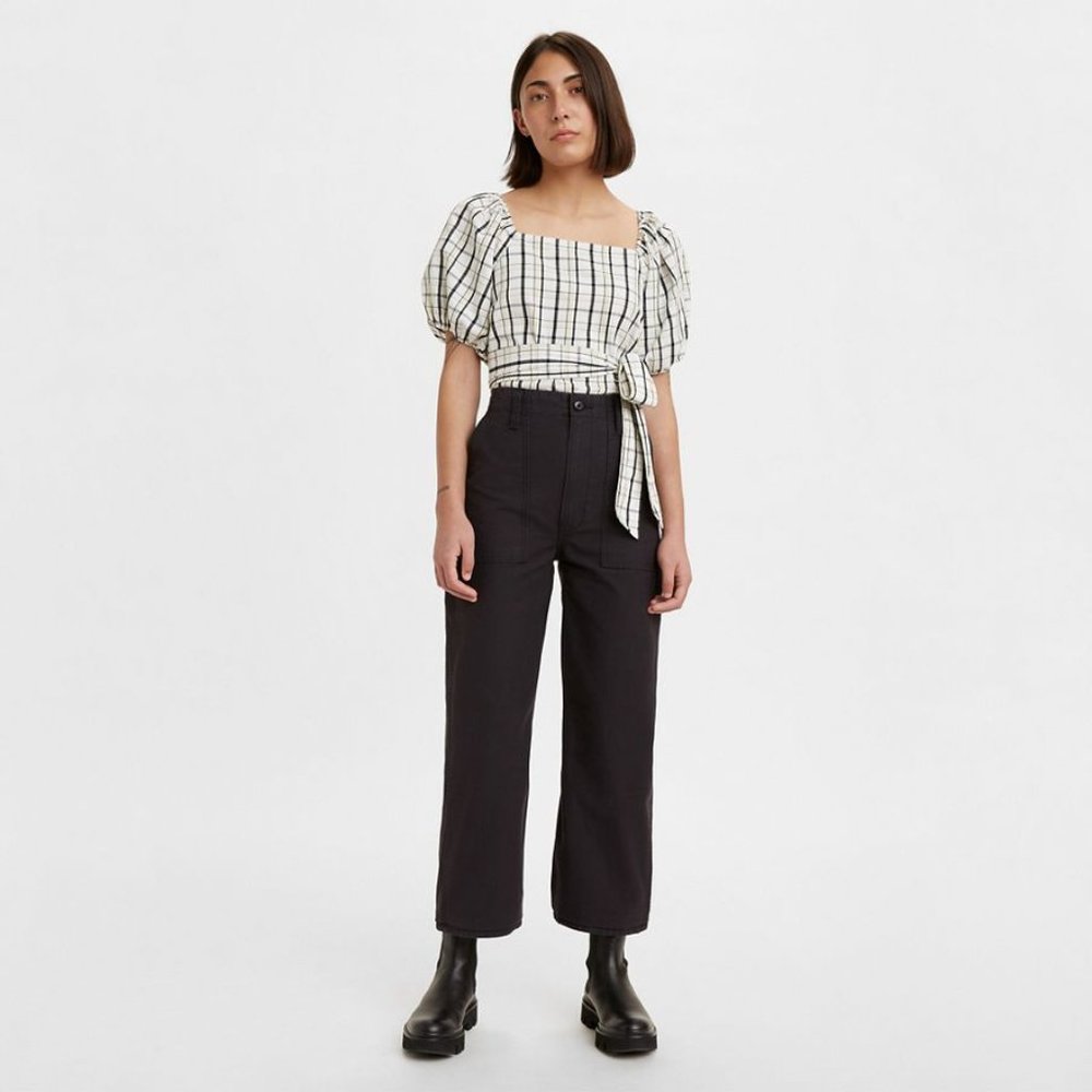 Levi's Ribcage Straight Leg Pants Black Size 30W X 27L